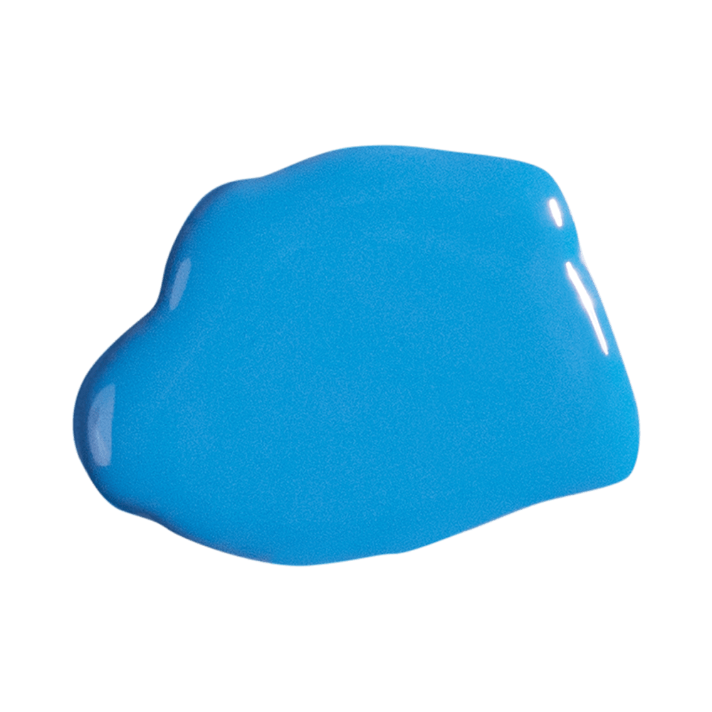 Amostra do esmalte Dailus azul vibrante mostrando textura cremosa e brilho