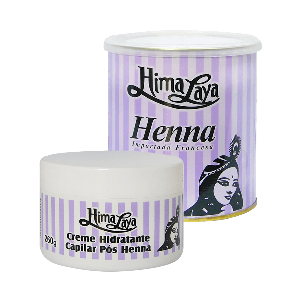 Kit Henna Pó Castanho 250g e Creme Hidratante Pós Henna 260g Himalaya