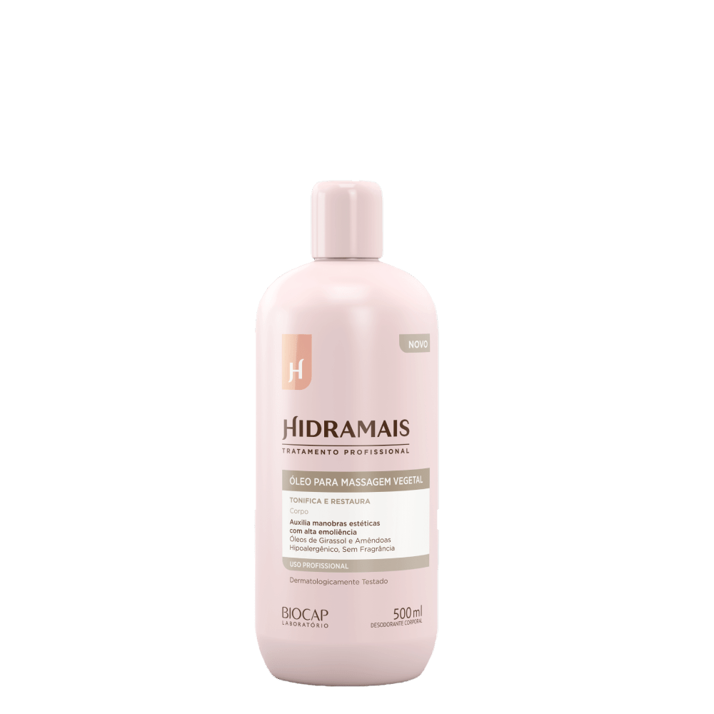 Óleo para Massagem Hidramais Vegetal 500ml - frente do frasco