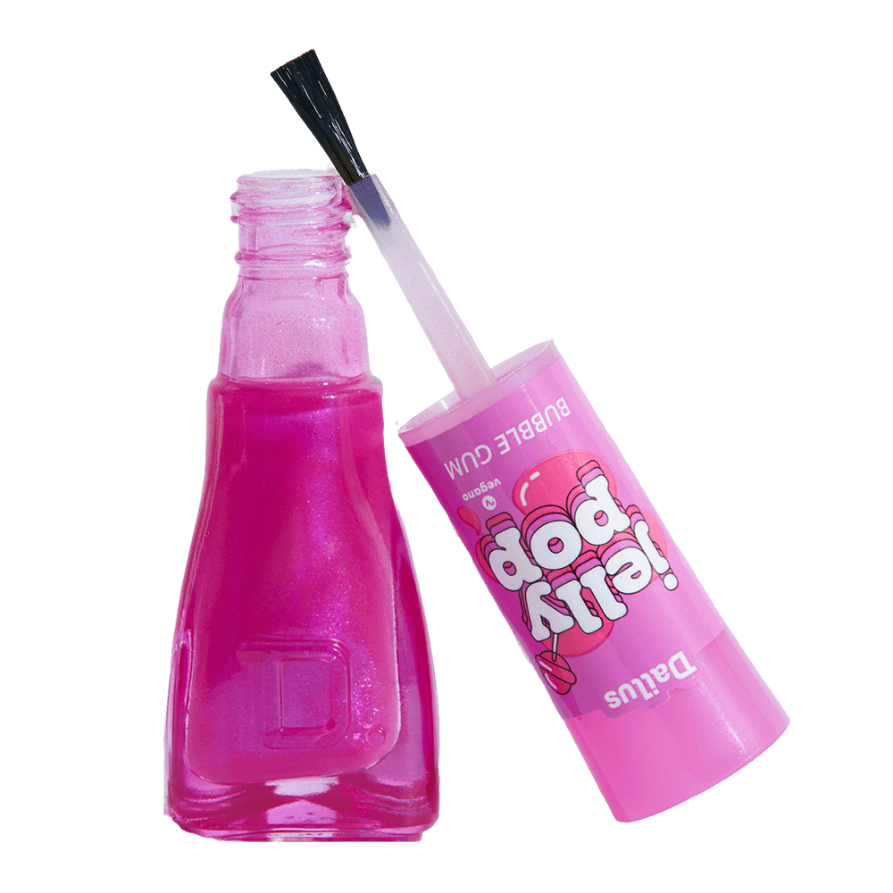 Esmalte Dailus Jelly Pop com pincel exposto mostrando textura e pigmentação