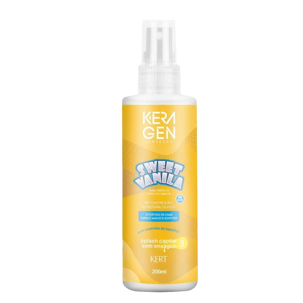 Leave-in Kert Keragen Sweet Vanila 200ml - embalagem spray amarela