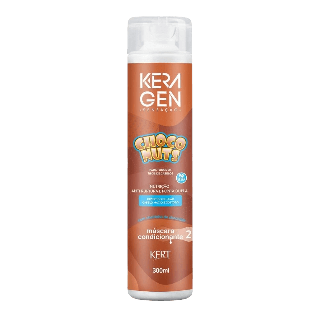 Condicionador Keragen Choco Nuts 300ml - embalagem marrom chocolate