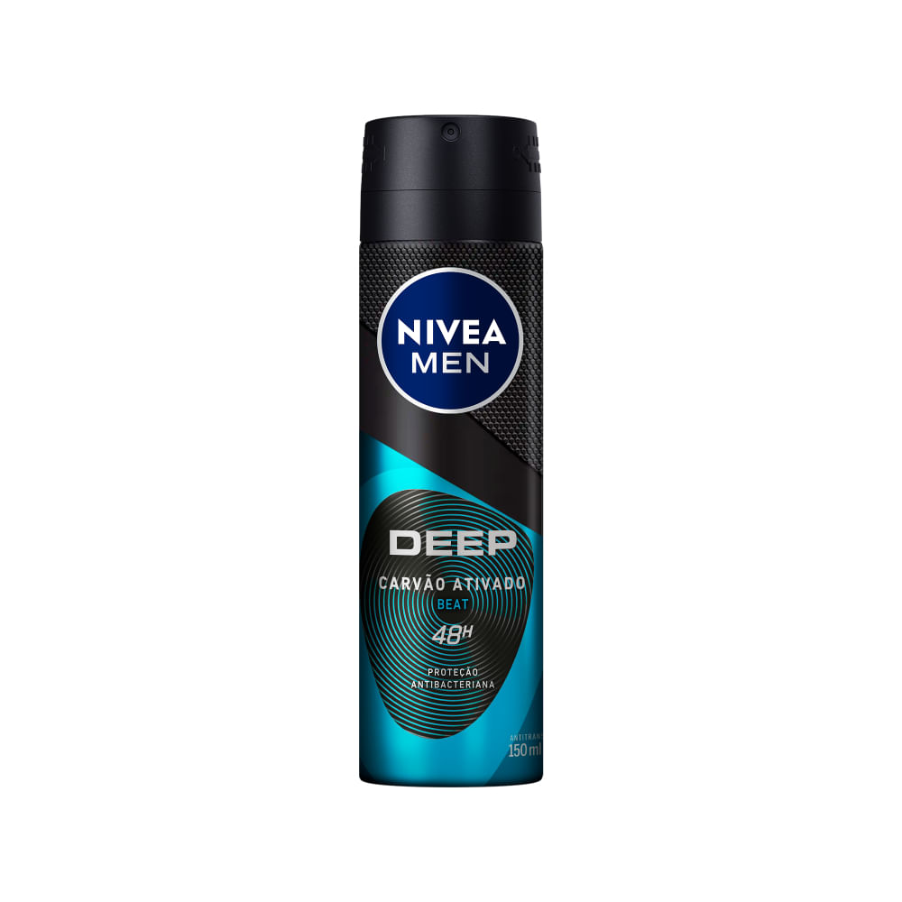 Detalhe da embalagem NIVEA MEN Deep Beat com padrão geométrico