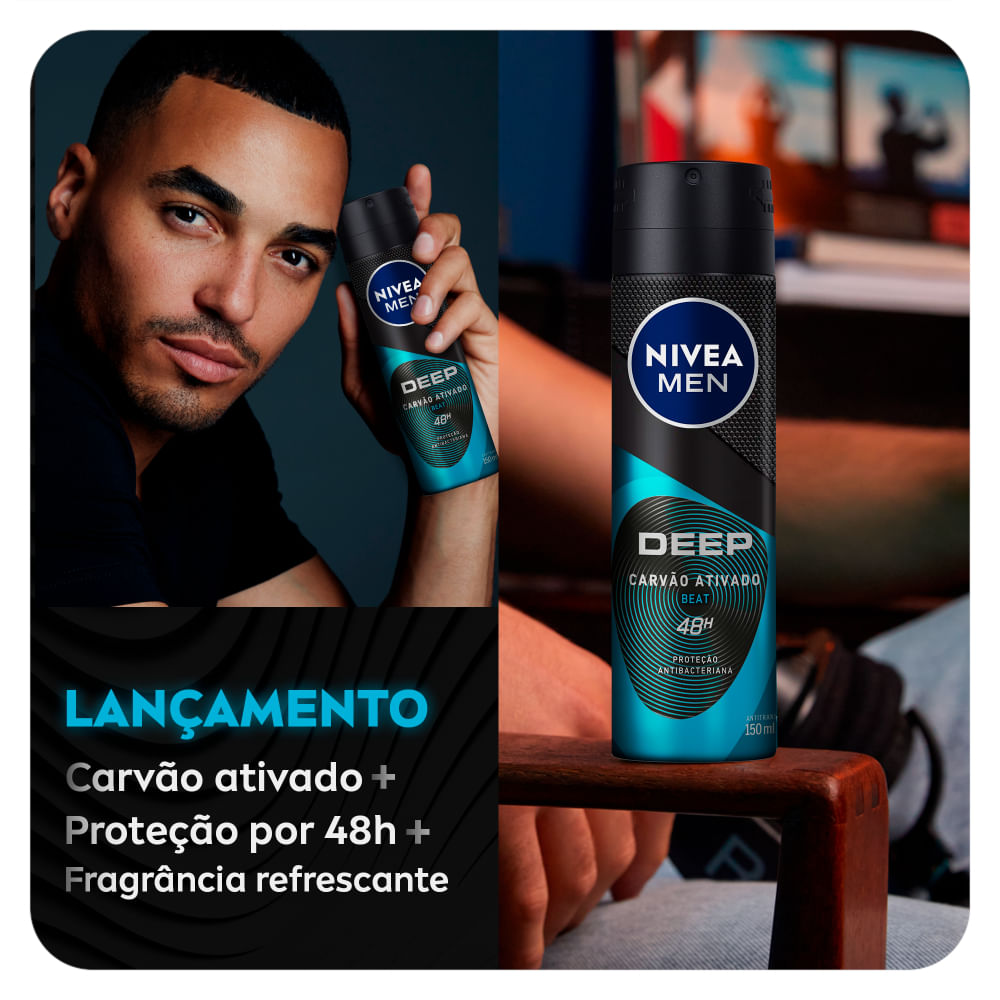 Close da embalagem NIVEA MEN Deep Beat 150ml
