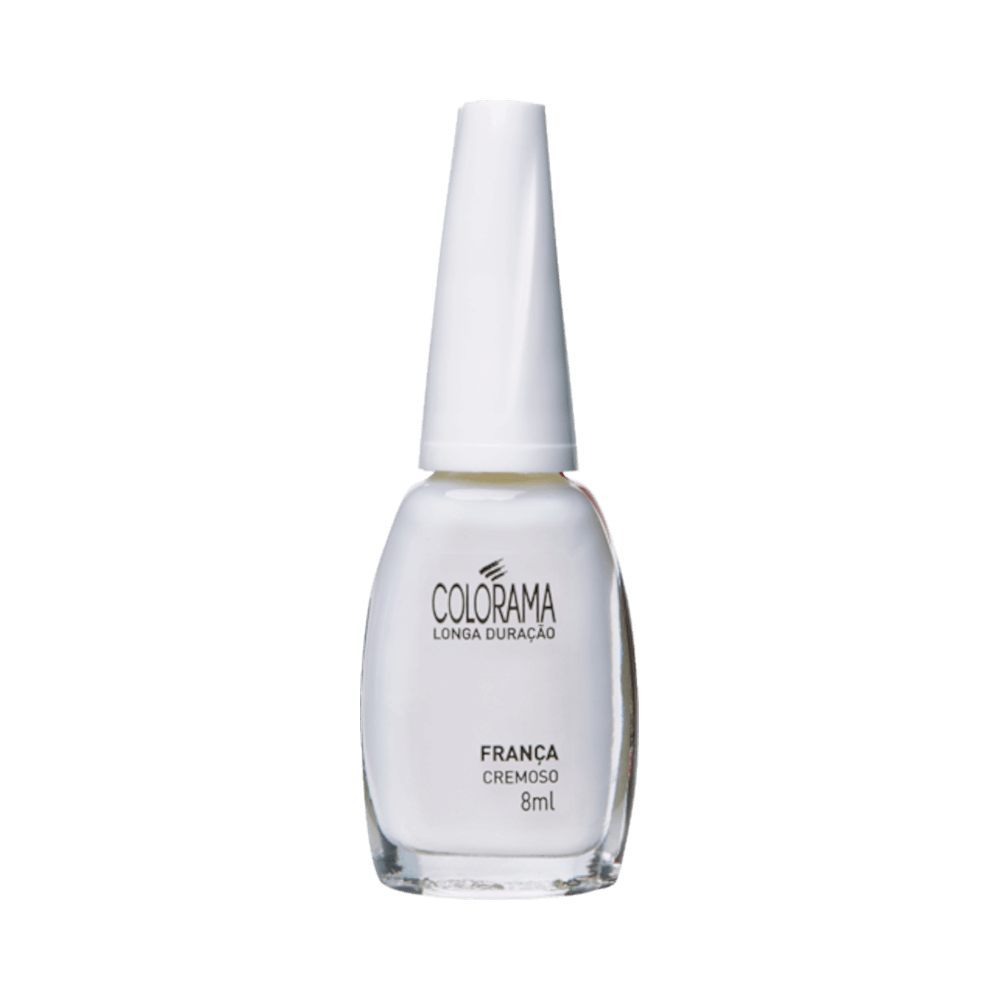 Esmalte Colorama Cremoso França vidro transparente mostrando cor e rótulo