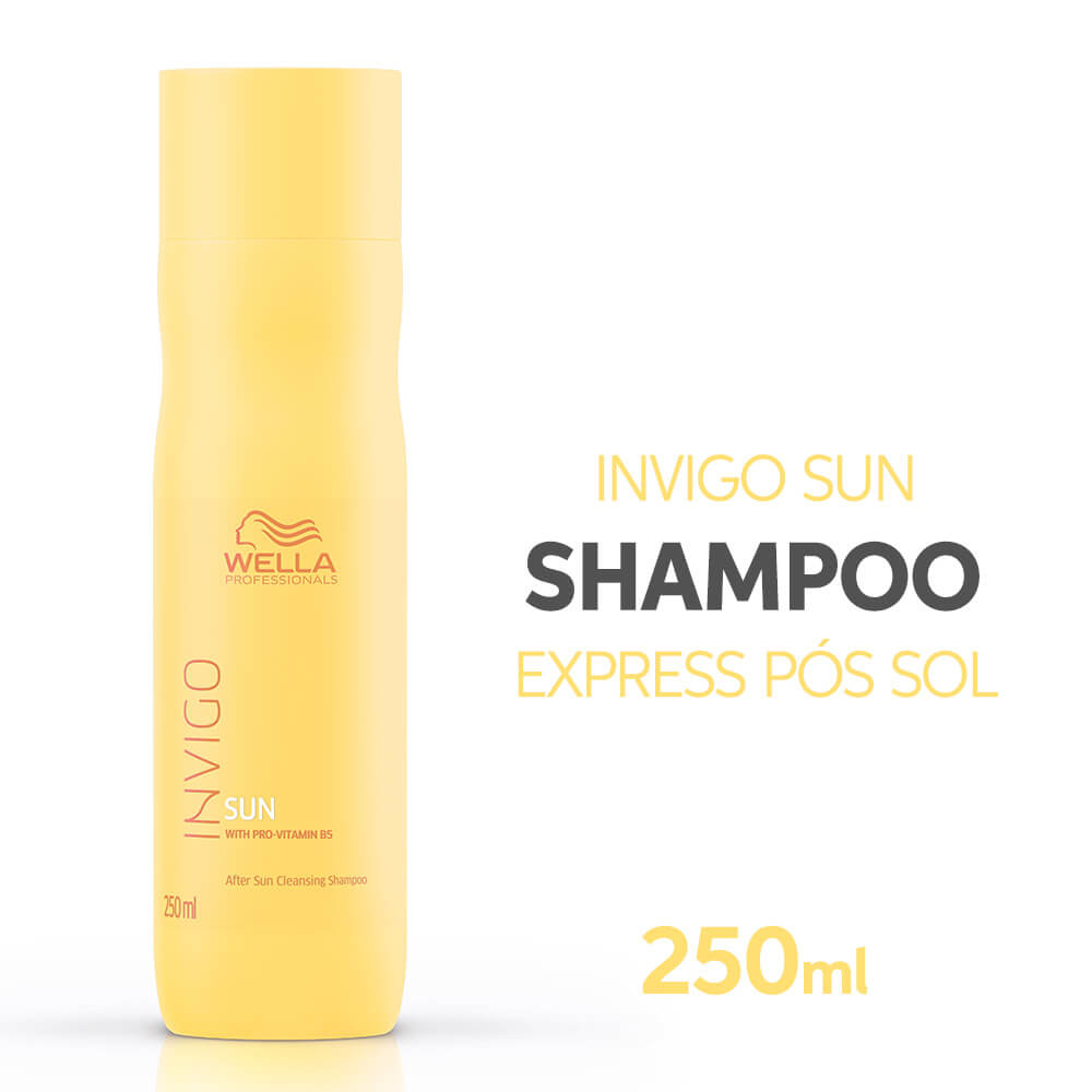 Frasco amarelo do Shampoo Wella Invigo Sun 250ml