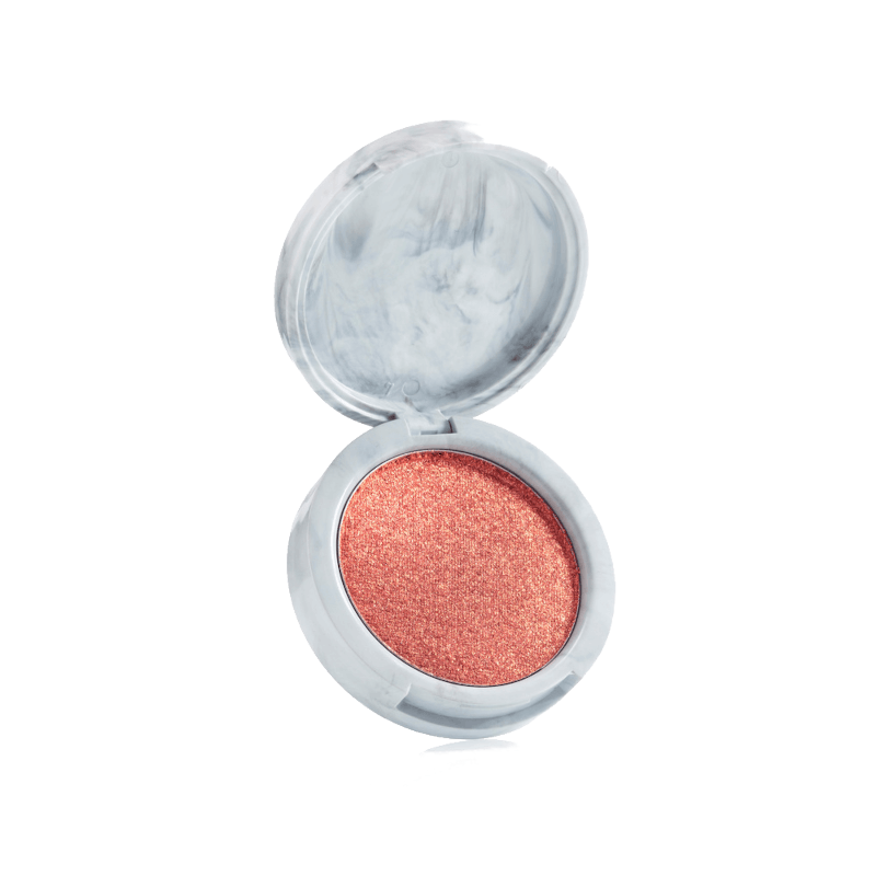 Close do blush Bruna Tavares Marble Glam Copper evidenciando textura e brilho