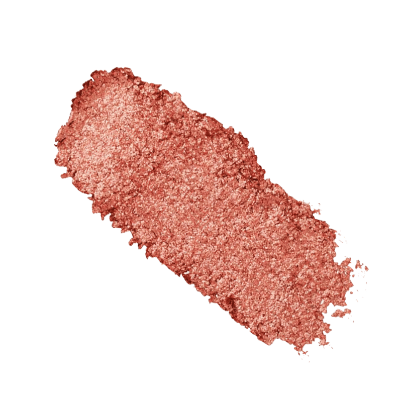 Swatch do blush Bruna Tavares Marble Glam Copper mostrando pigmentação e brilho