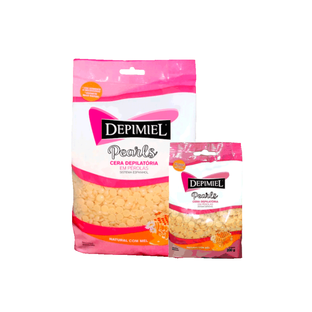 Kit Depimiel cera granulada 1000g e pérolas 200g com mel