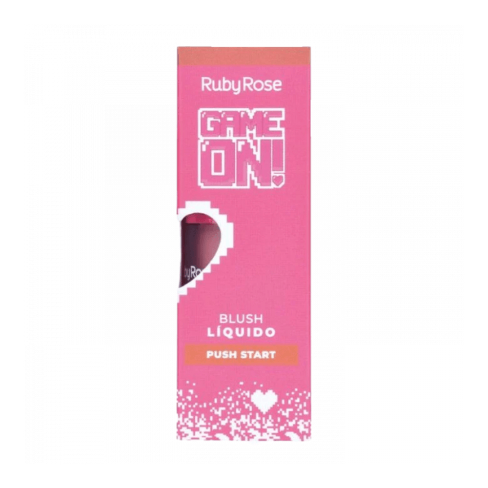 Embalagem frontal do Blush Líquido Ruby Rose Game On Push Start