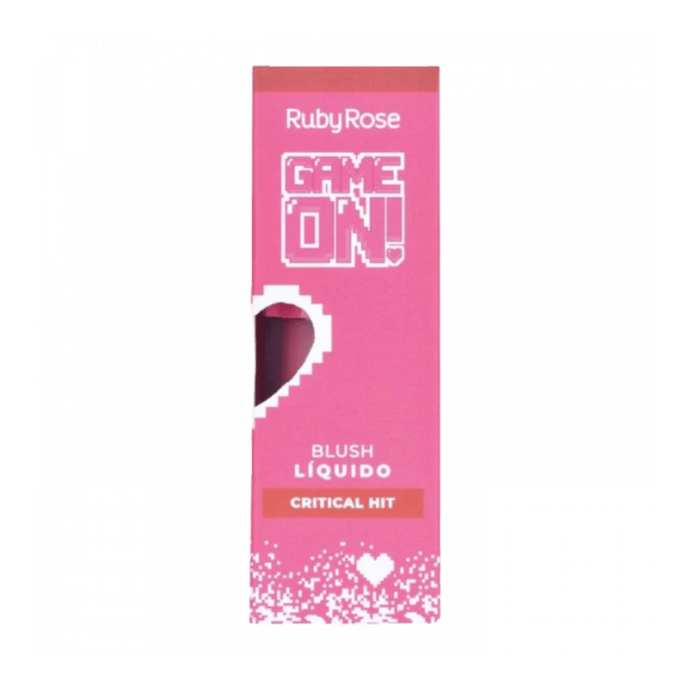 Embalagem cartonada do Blush Líquido Ruby Rose Game On Critical Hit