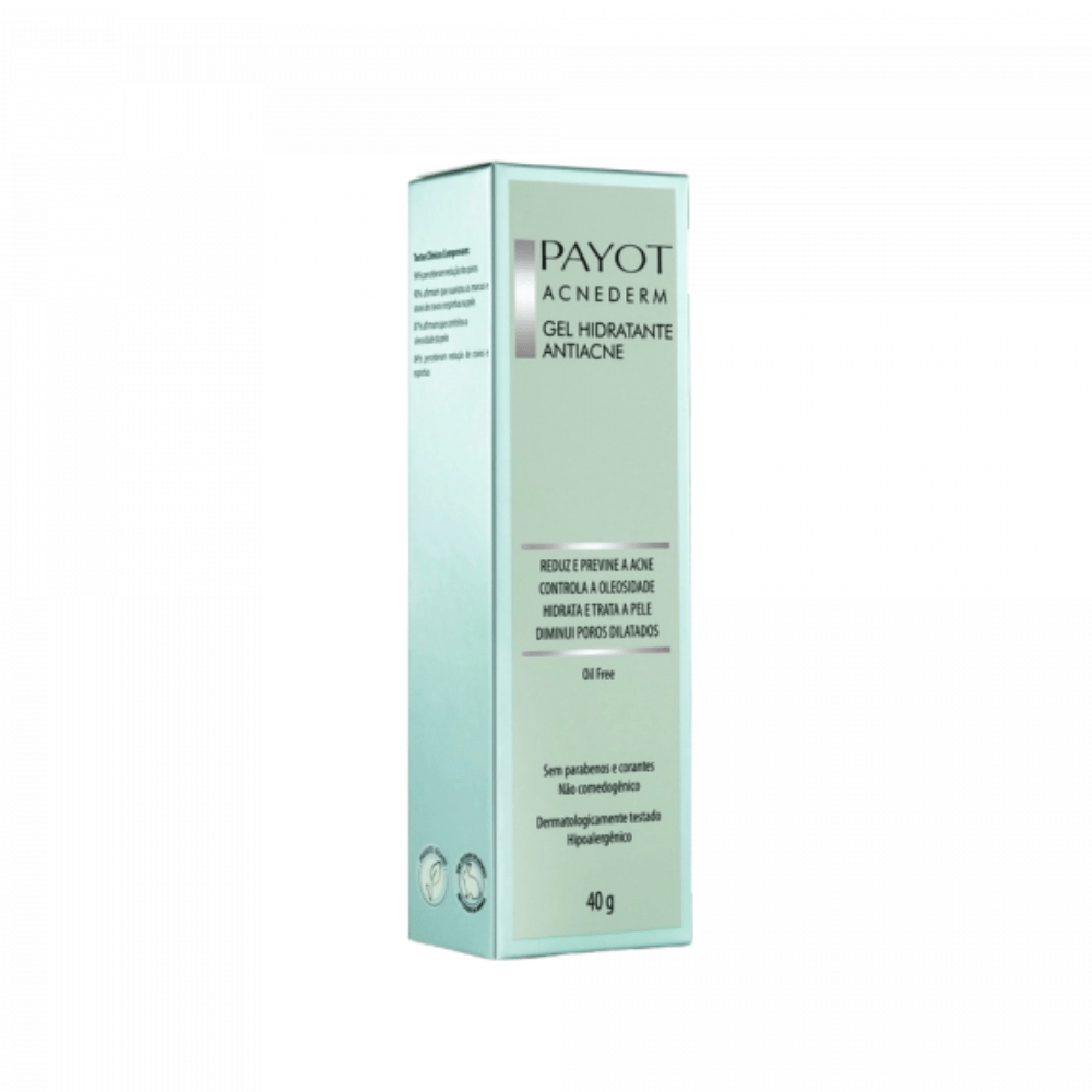 Caixa do Gel Hidratante Payot Acnederm 40g - detalhe da embalagem