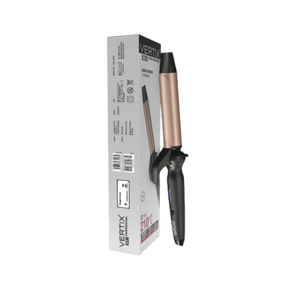 Modelador Vertix X330 32mm com embalagem mostrando especificações