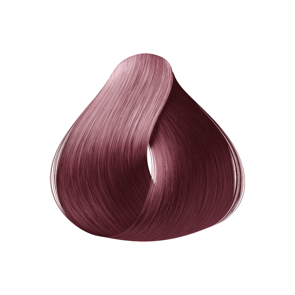 Amostra de cabelo mostrando a cor Louro Escuro Vermelho Intenso 6.66 com brilho e textura