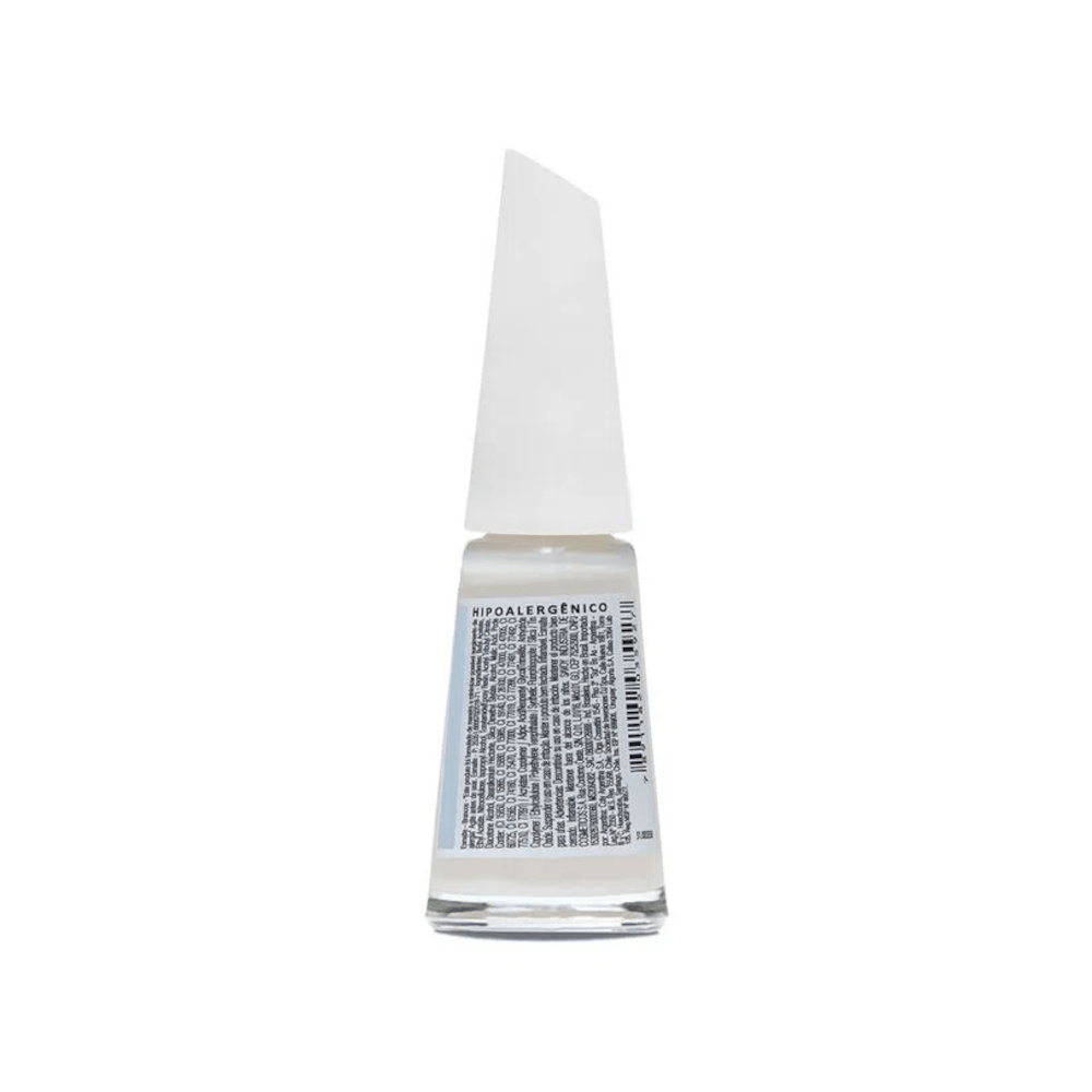 Verso do frasco do Esmalte Risqué Branco Natural Tule mostrando label e composição