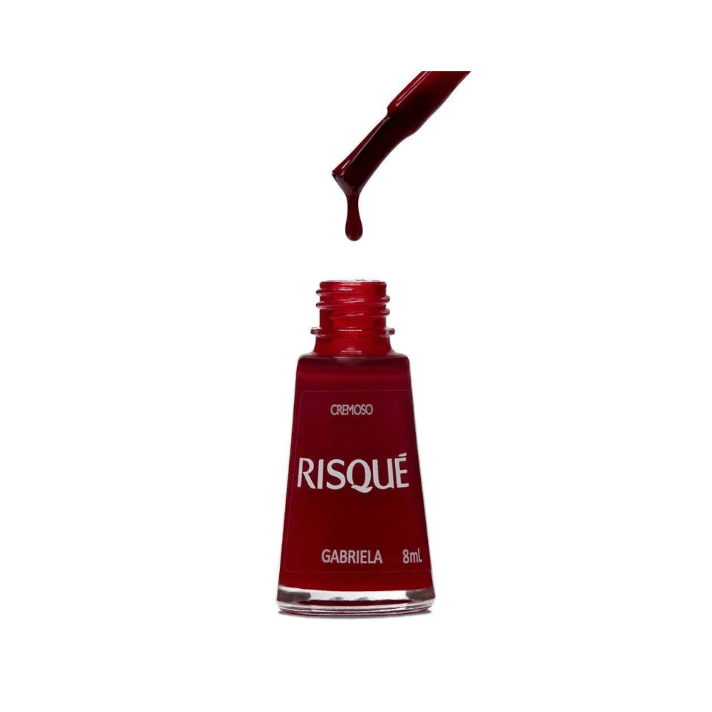Esmalte Risqué Gabriela 8ml - frasco aberto com pincel
