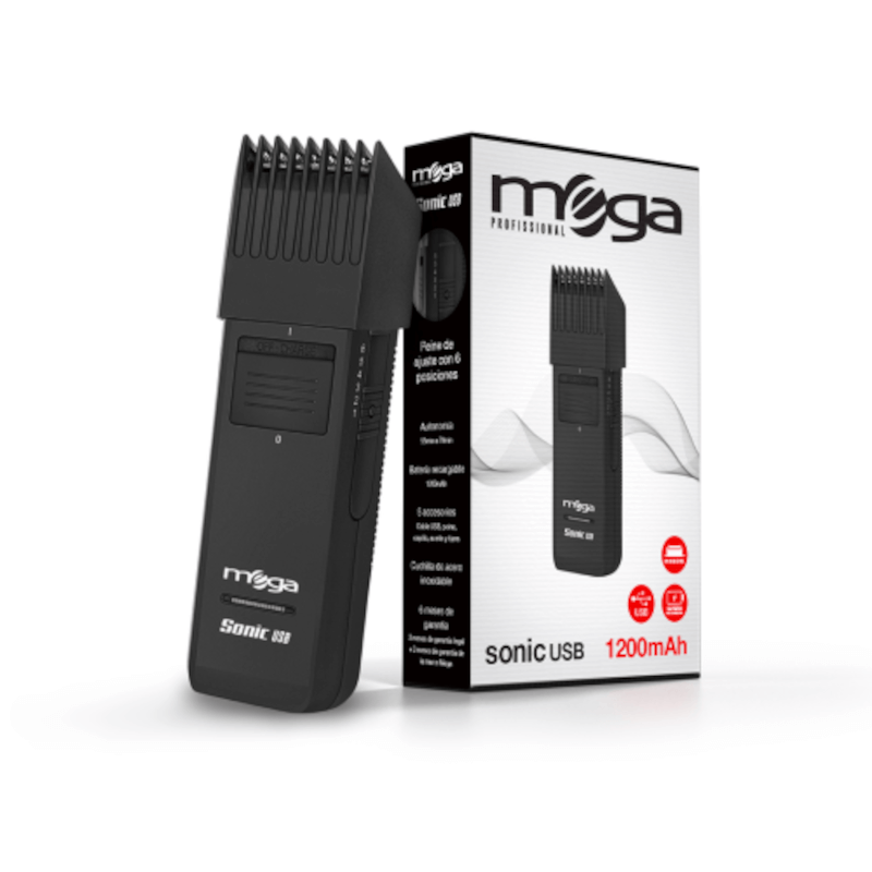 Máquina de Acabamento Mega Sonic USB Bivolt vista ao lado da embalagem