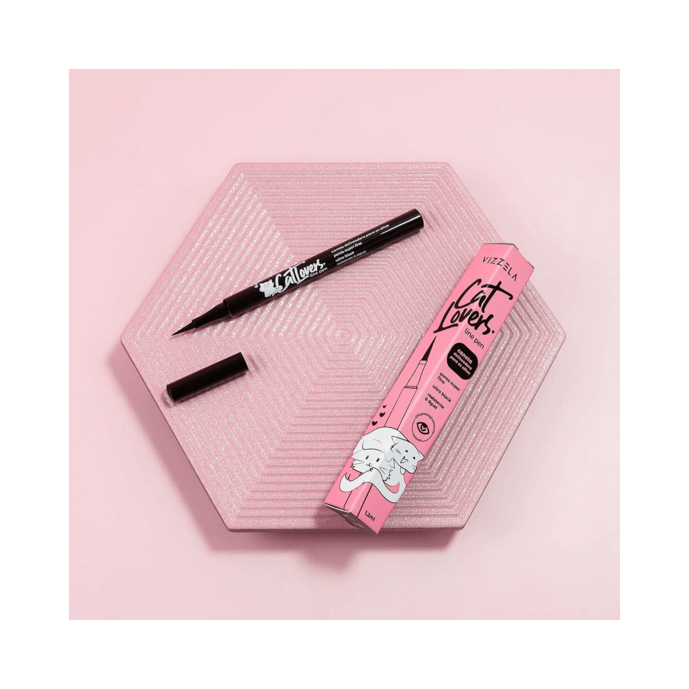 Caneta Delineadora Vizzela Line Pen com embalagem rosa e ponta fina