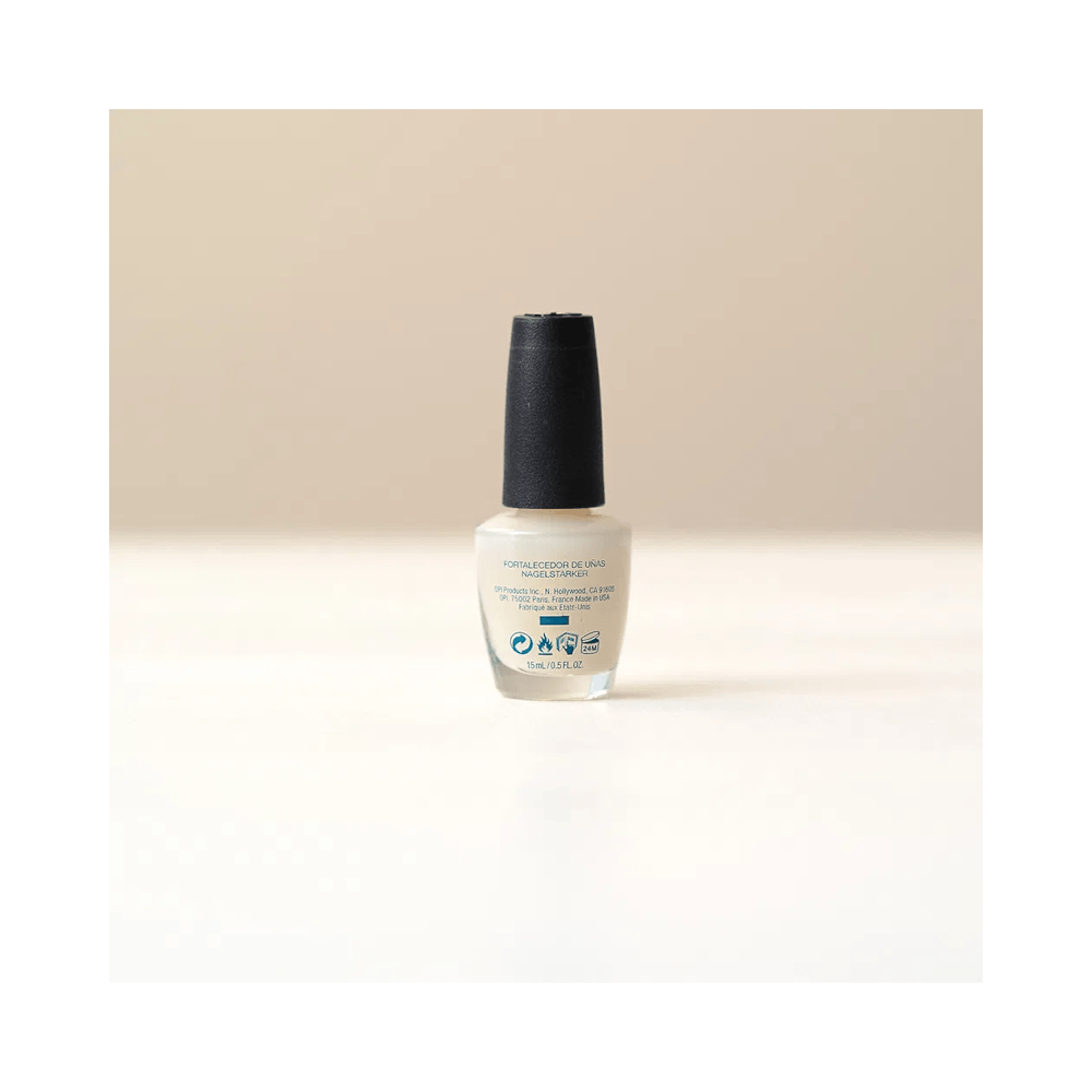 Verso do frasco do OPI Nail Envy Original com informações técnicas