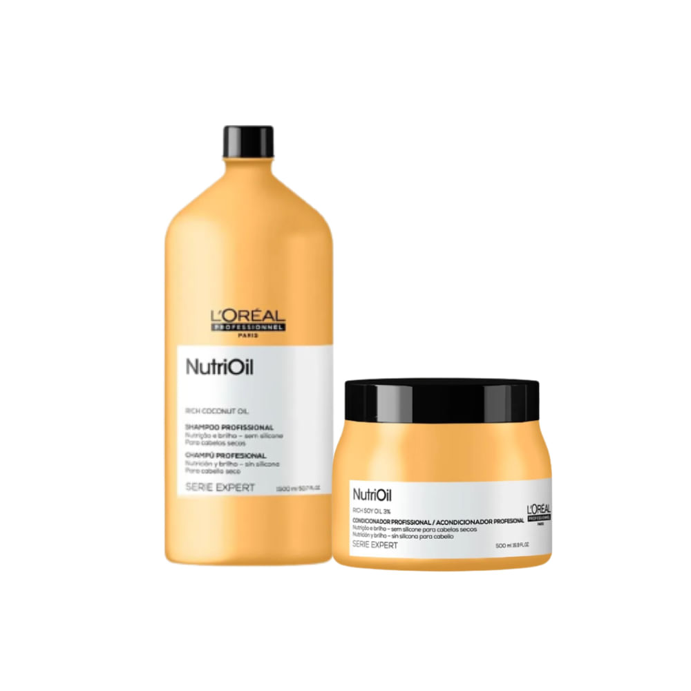 Kit L'Oréal Professionnel NutriOil Serie Expert: shampoo 1500ml e máscara 500g