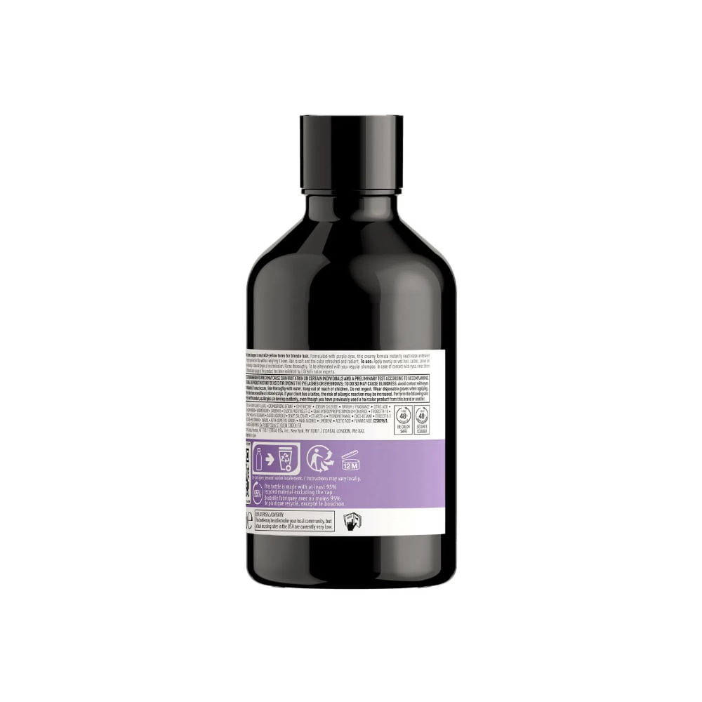 Verso do frasco com informações e composição do Shampoo Chroma Crème 300ml