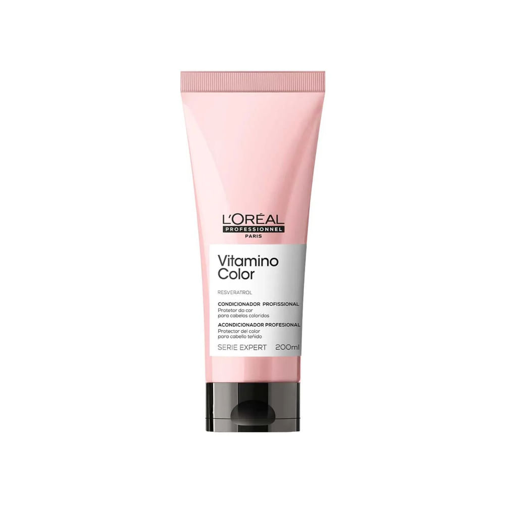 Condicionador L'Oréal Professionnel Serie Expert Vitamino Color 200ml - embalagem frontal rosa