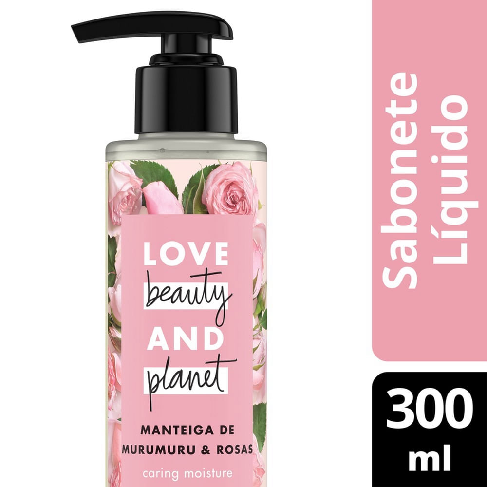 Sabonete Líquido Love Beauty and Planet Manteiga de Murumuru e Rosas 300ml - frasco rosa com pump