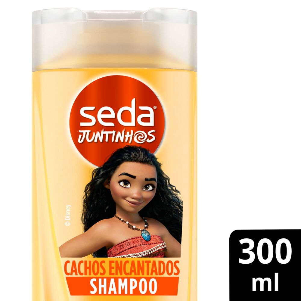 Detalhe da logo Seda Juntinhos e personagem Moana na embalagem