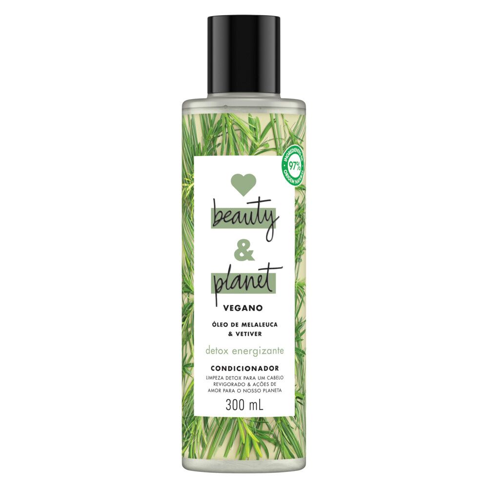 Frontal do condicionador Love Beauty And Planet Detox Energizante mostrando rótulo e selo 97% naturais