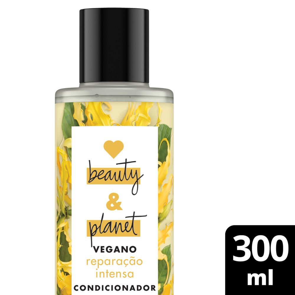 Condicionador Love Beauty and Planet Reparação Intensa 300 ml - embalagem translúcida amarela