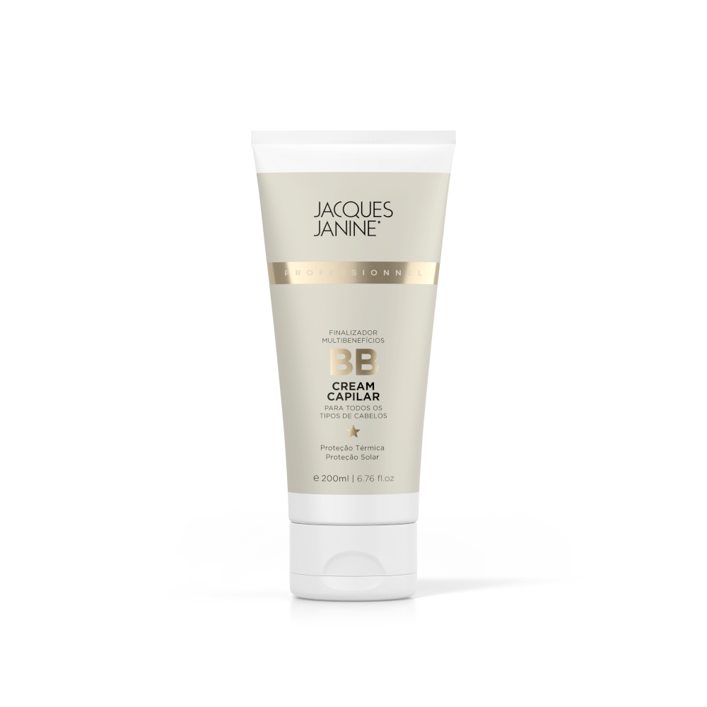 Finalizador Jacques Janine BB Cream 200ml - tubo frontal bege e branco