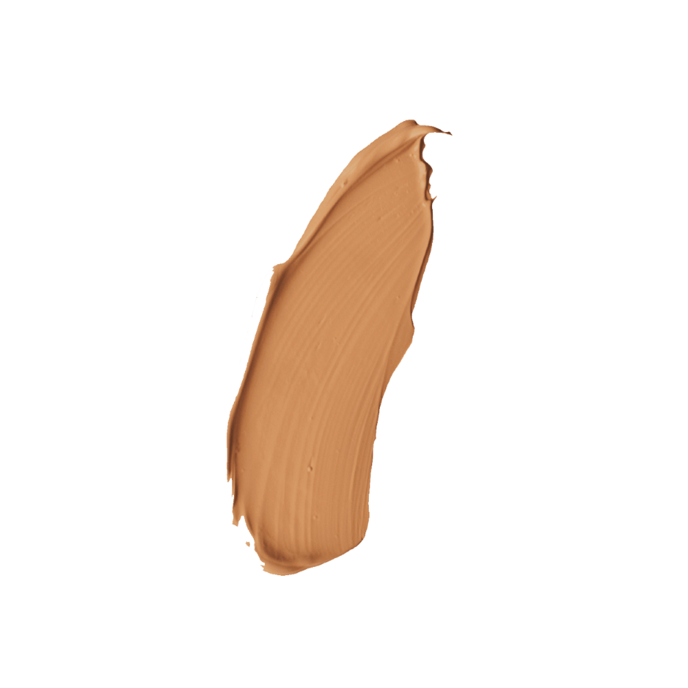 Amostra da textura cremosa da Base Makiê Cover On na cor Truffle