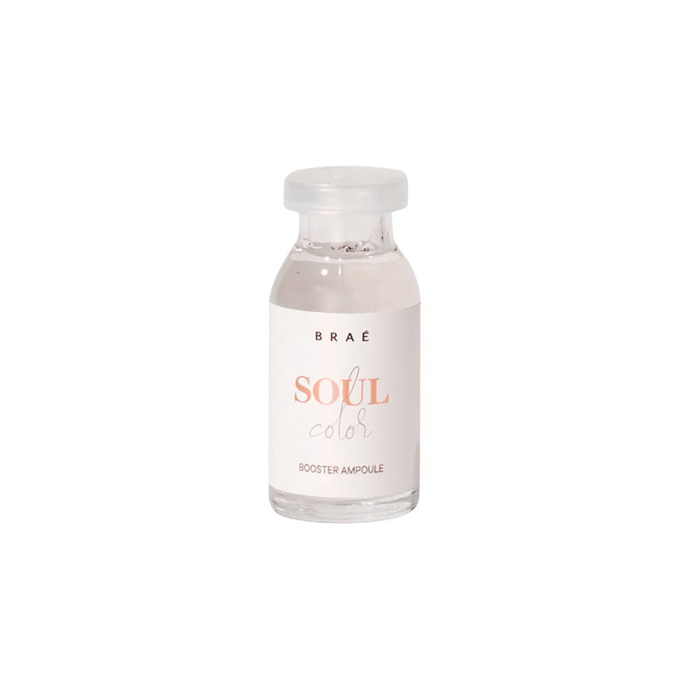 Ampola de Tratamento Braé Power Dose Soul Color 13ml frontal, embalagem transparente com rótulo branco e detalhes em rosa