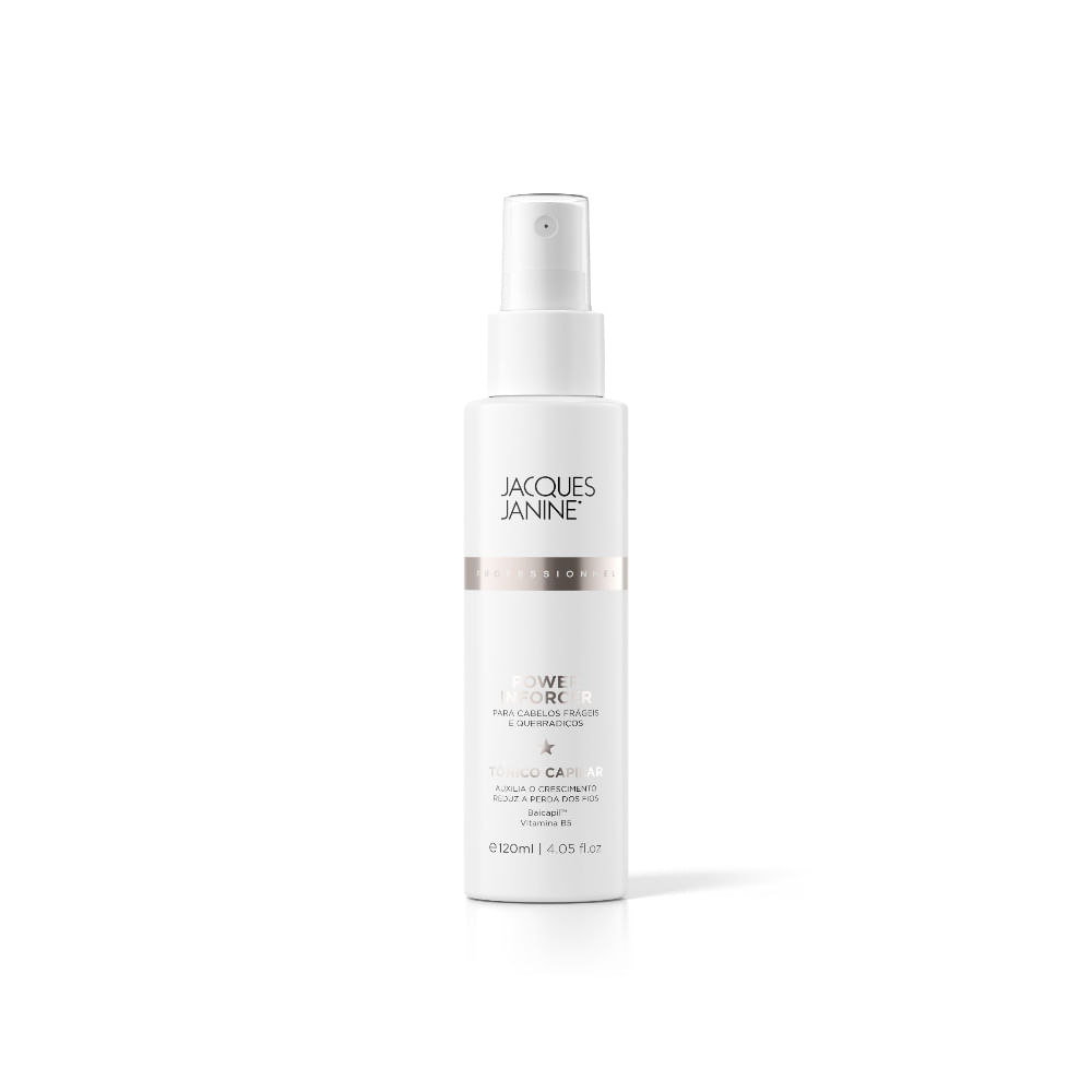 Tônico Capilar Jacques Janine Power Inforcer 120ml - frasco spray branco
