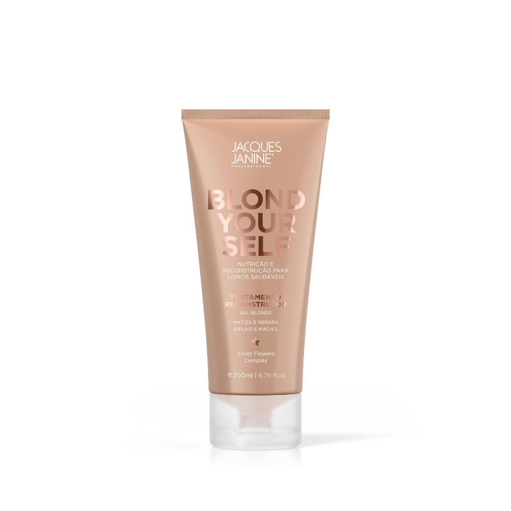 Tratamento Jacques Janine Blond Your Self 200ml - vista frontal tubo dourado/rose gold