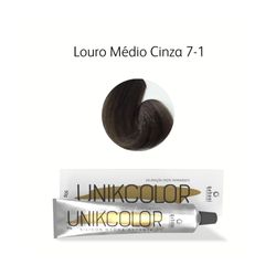 Coloracao-Unikcolor-7.1-Louro-Medio-Cinza-Gaboni-Professional-50g