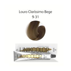 Coloracao-Unikcolor-9.31-Louro-Claro-Bege-Gaboni-Professional-50g
