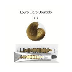 Coloracao-Unikcolor-8.3-Louro-Claro-Dourado-Gaboni-Professional-50g