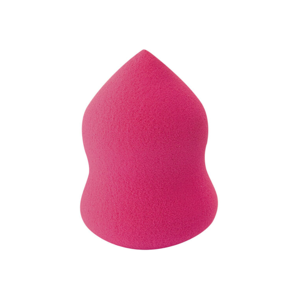 Esponja Belliz Make Up 360° em formato arredondado e cor rosa vibrante