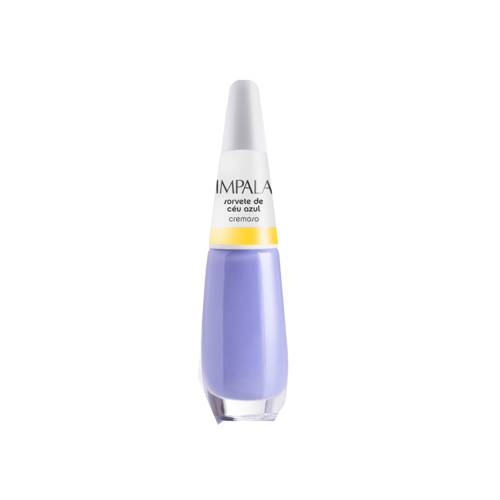 Frasco do esmalte Impala Sorvete de Céu Azul com tampa branca e rótulo