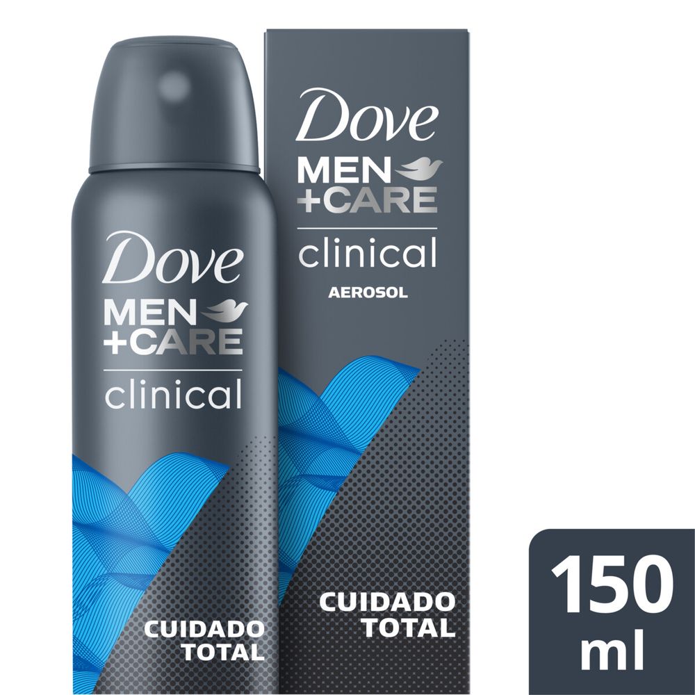 Desodorante Dove Men+Care Clinical 150ml ao lado da caixa