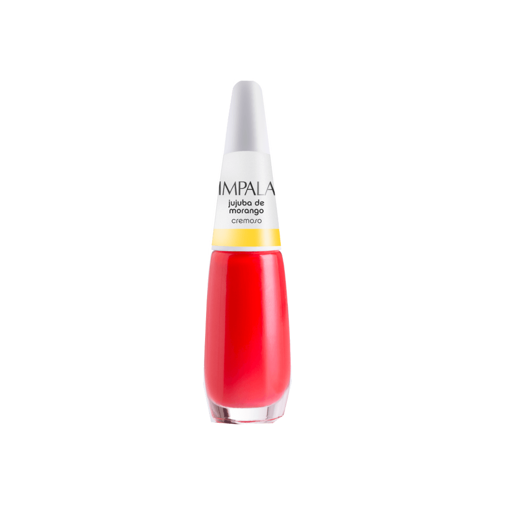 Frasco do esmalte Impala Jujuba de Morango em fundo branco