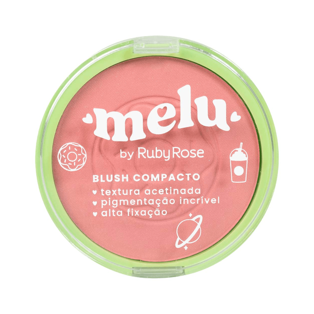 Blush Melu by Ruby Rose com tampa transparente mostrando a cor rosa acetinada
