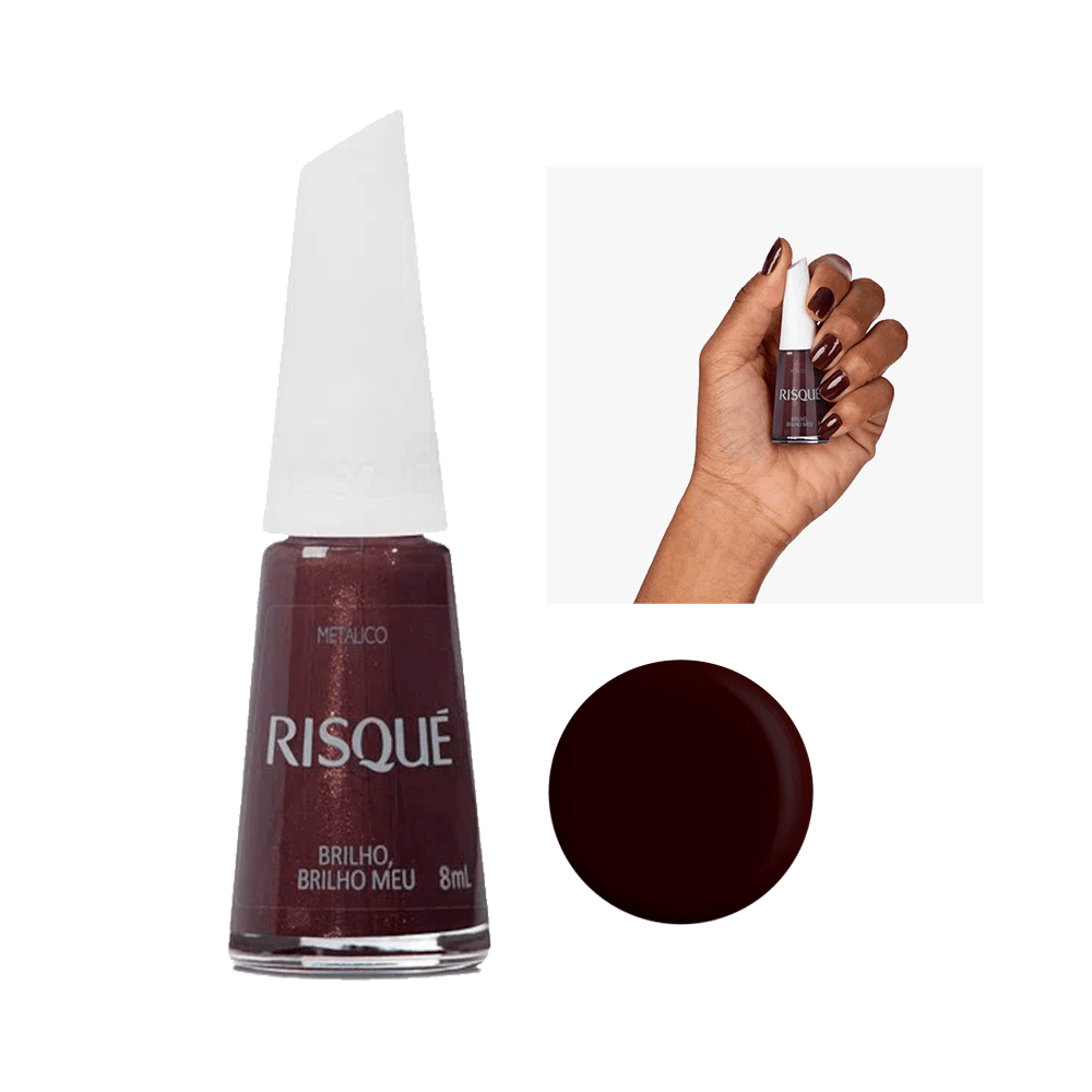 Esmalte Risqué Coleção Nudes Brilho Brilho Meu - marrom metálico 8ml
