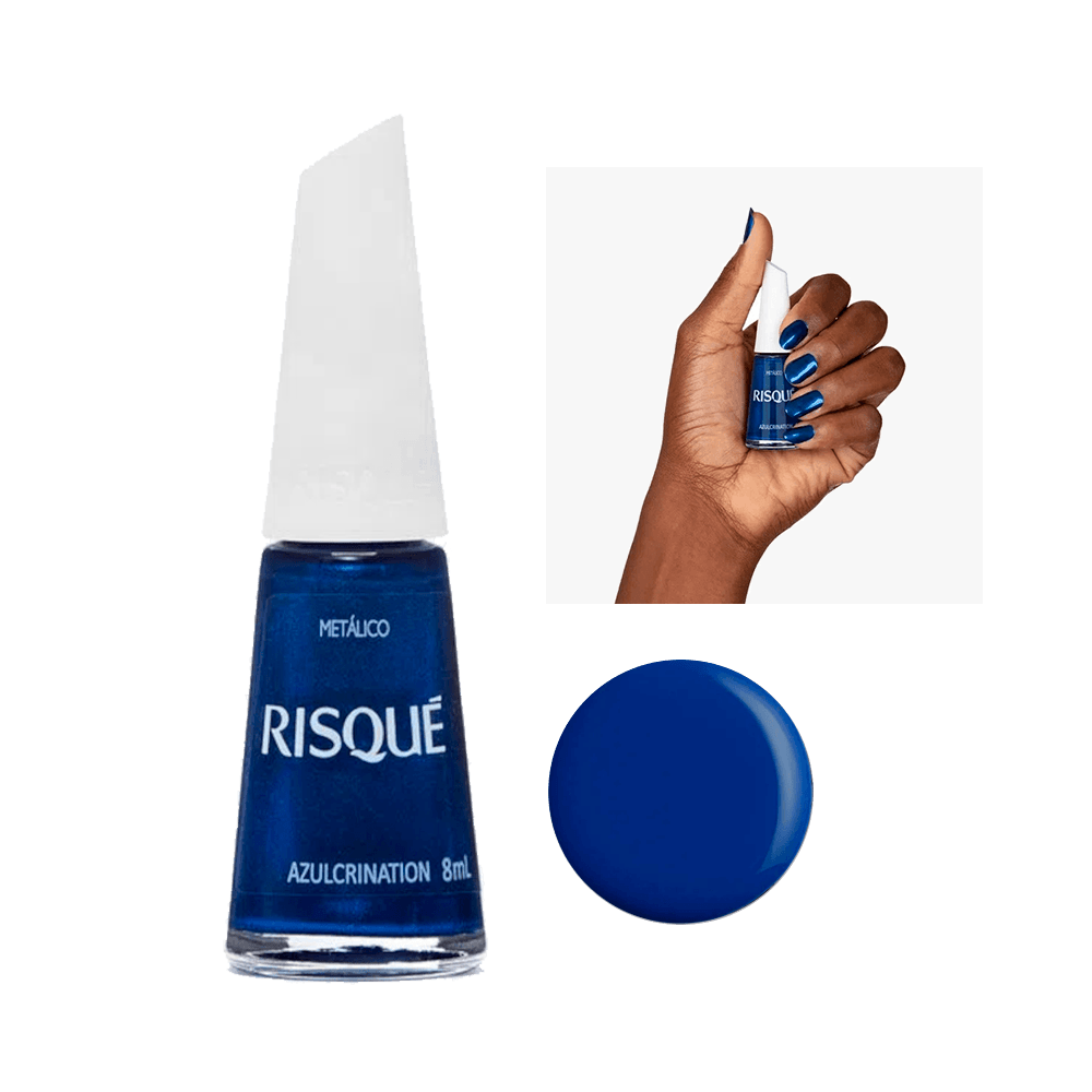 Esmalte Risqué Metálico AzulCrination frasco 8ml