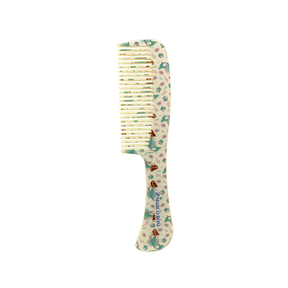 Pente Marco Boni Kids Disney Sereia bege - vista frontal com cabo ergonômico