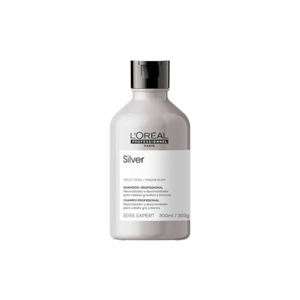Frasco do Shampoo L'Oréal Professionnel Expert Silver 300ml visto de frente