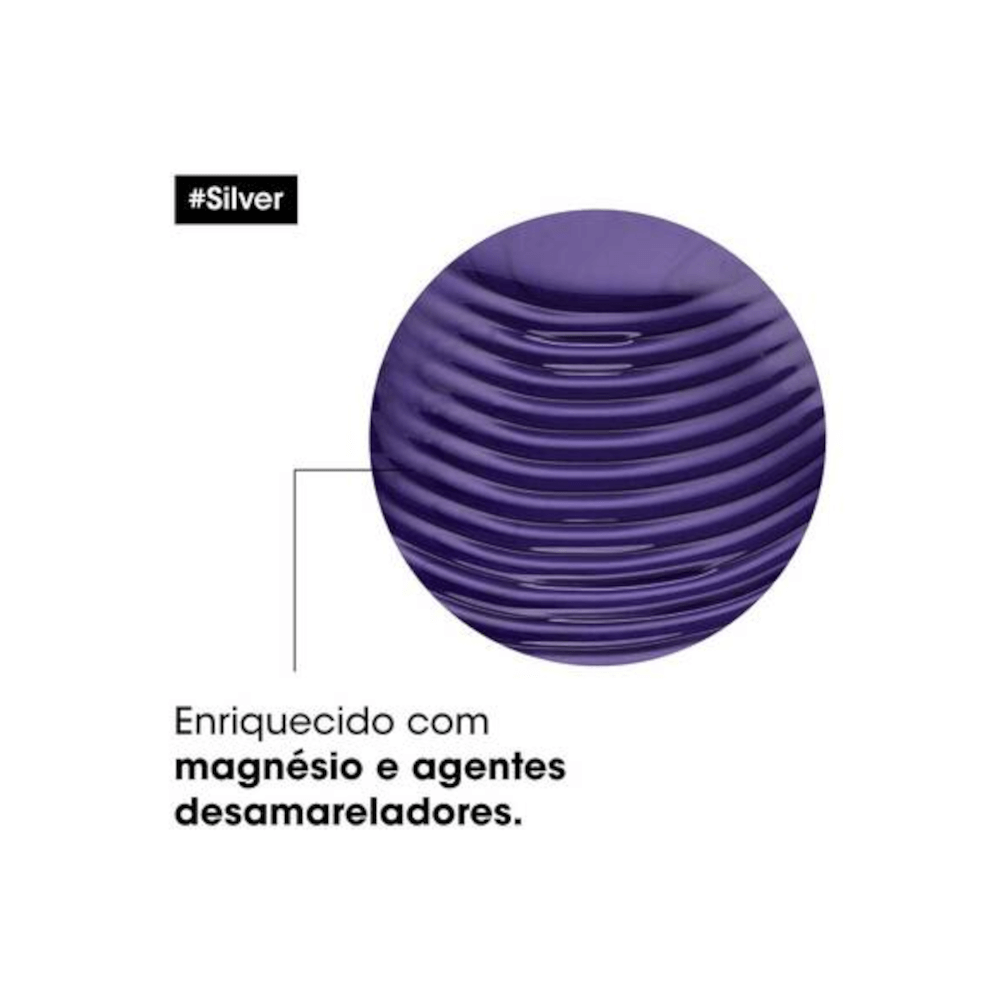 Textura do shampoo na cor violeta, destacando agentes desamareladores