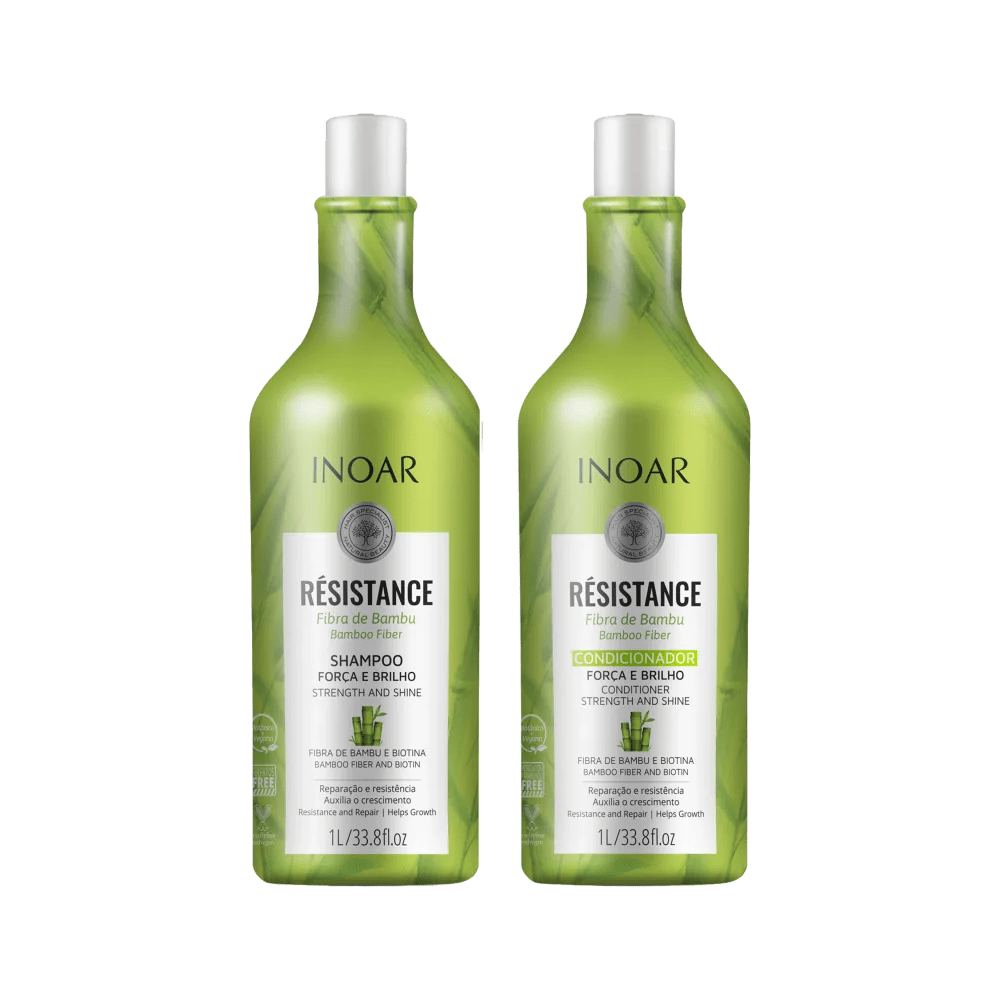 Shampoo e Condicionador Inoar Résistance Fibra de Bambu 1L
