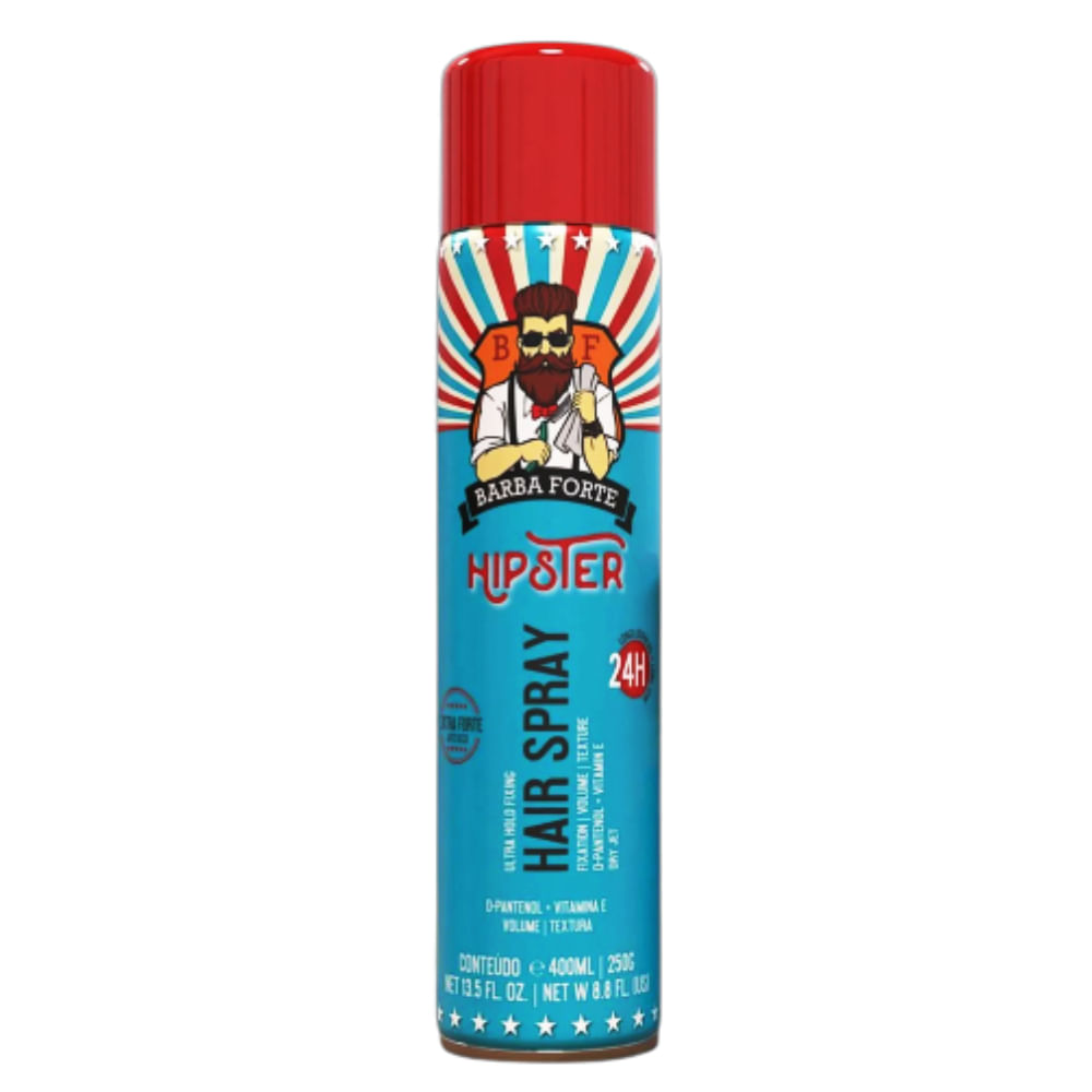 Spray fixador Barba Forte Hipster 400ml com fixação ultra forte